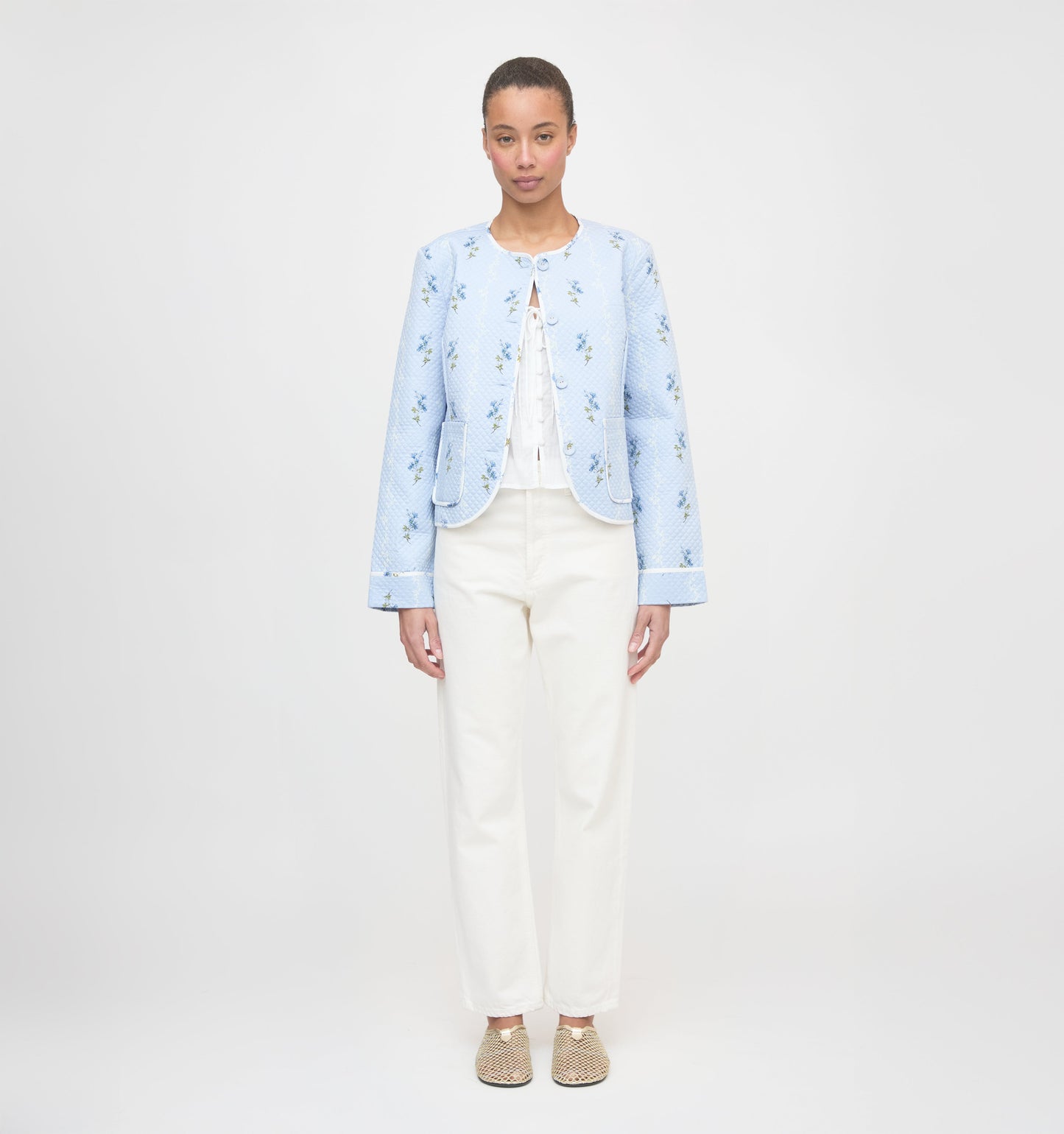 The Cropped Rowan Jacket - Bluebell Waltz