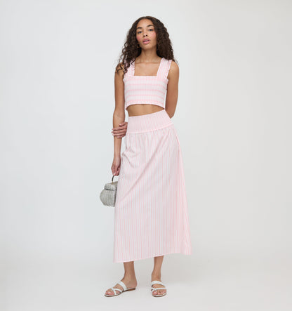 The Azalea Nap Top - Pink Variegated Stripe