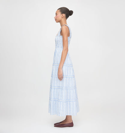 The Kimmy Nap Dress - Blue Petal Stripe