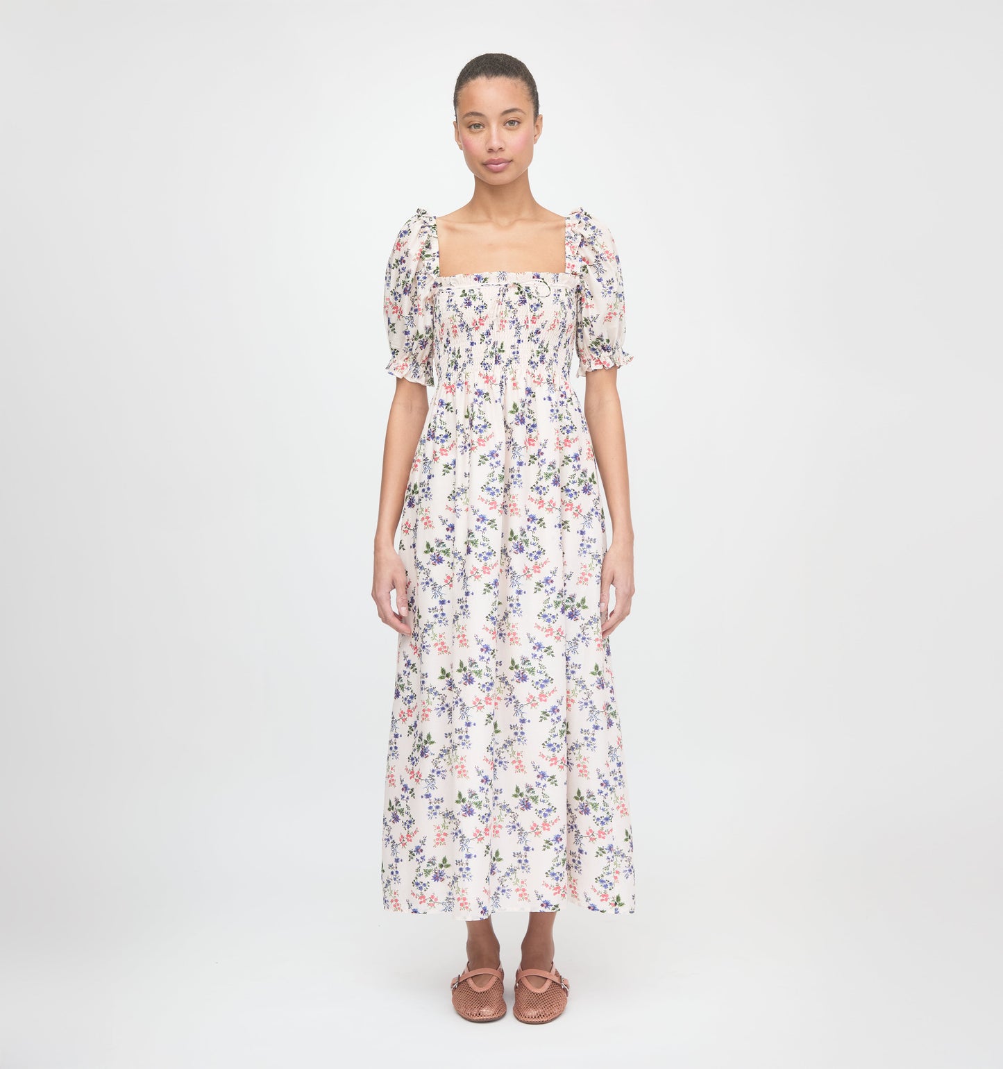 The Scarlett Nap Dress - Pink Scallop Bow Chintz