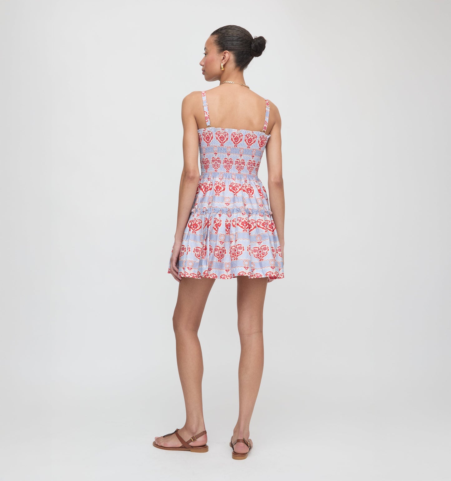 The Seraphina Mini Nap Dress - Poppy Damask Stripe