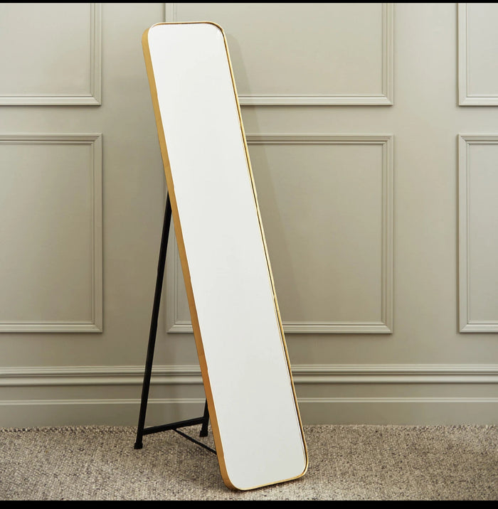Arlene Cheval Mirror With Minimalist Gold Frame - Reduced To Clear-Renaissance Design Studio