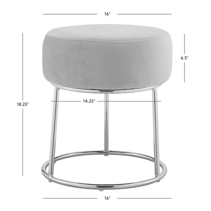 Bardot Gray Vanity Stool
