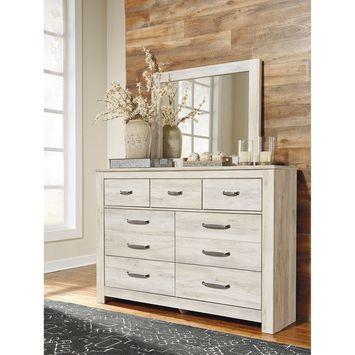 A room setting featuring Bellaby Whitewash Mirror