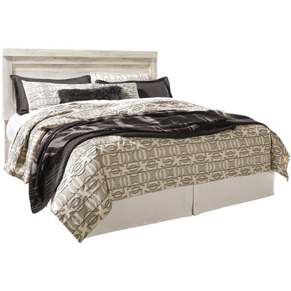 Front right view of Bellaby Whitewash King Panel Headboard