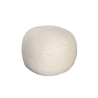Bourges Wool Round Pouf | Hand-Dyed Natural Fiber Ottoman & Floor Seating