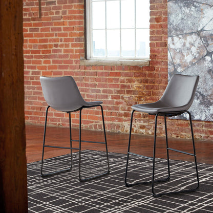 A room setting featuring Centiar Gray Counter Stool