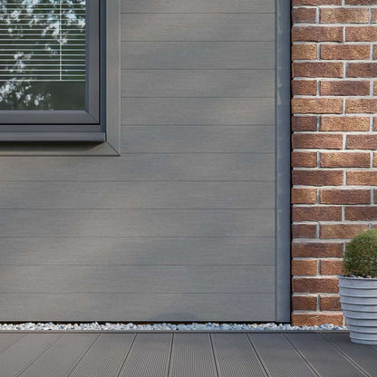 NeoTimber Classic Composite Cladding Board – Grey –  Lifestyle Cladding View