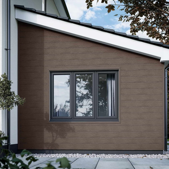 NeoTimber Deluxe Brushed Composite Cladding Boards – Chocolate – Lifestyle Deck View