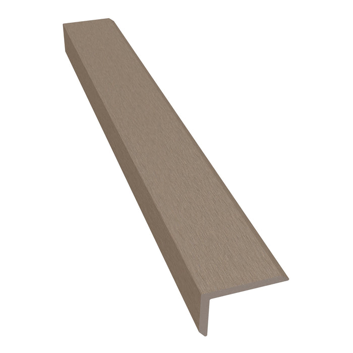 NeoTimber Classic Composite Cladding Corner Trim – Teak – Non-FSC Clearance – Angled Close Up