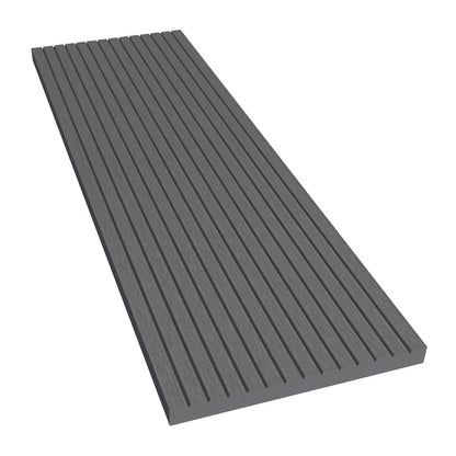 NeoTimber Classic Composite Decking Fascia Board – Grey – Angled Close Up - Grooved
