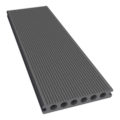 NeoTimber Classic Hollow Composite Deck Board – Grey – Angled Close Up - Grooved