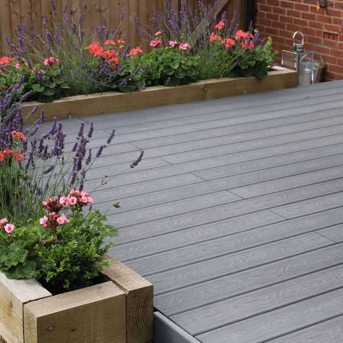 NeoTimber Classic Hollow Composite Decking – Grey – Lifestyle Deck View