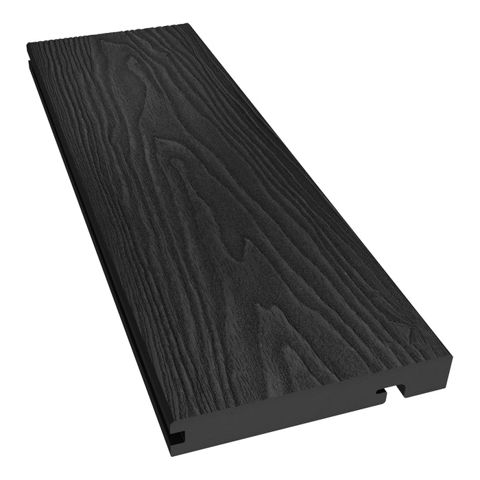 NeoTimber Classic Woodgrain  Composite Decking Edge Board – Charcoal – Angled Close Up