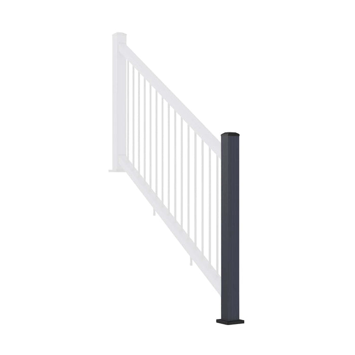 NeoTimber Composite Balustrade Stair Railing Post - Angled - Grey