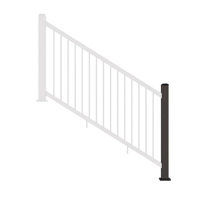 NeoTimber Composite Balustrade Stair Railing Post - Front On - Chocolate Brown
