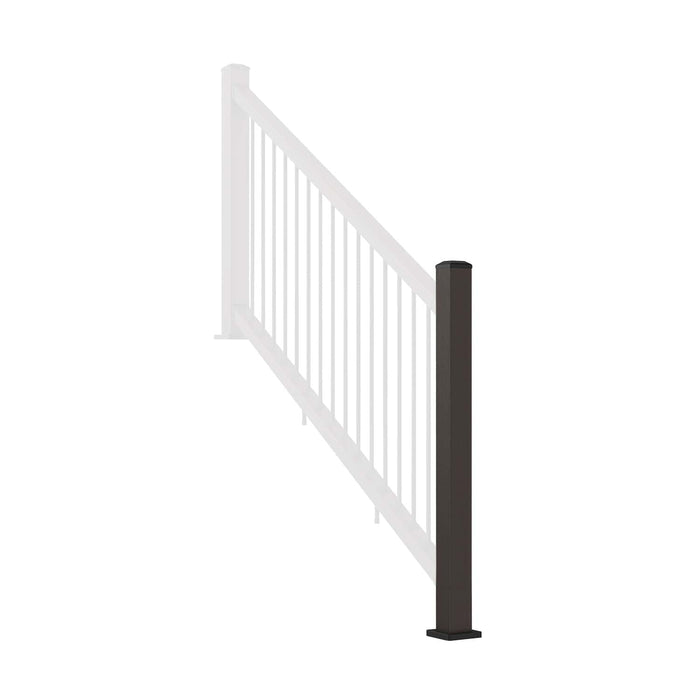 NeoTimber Composite Balustrade Stair Railing Post - Angled - Chocolate Brown