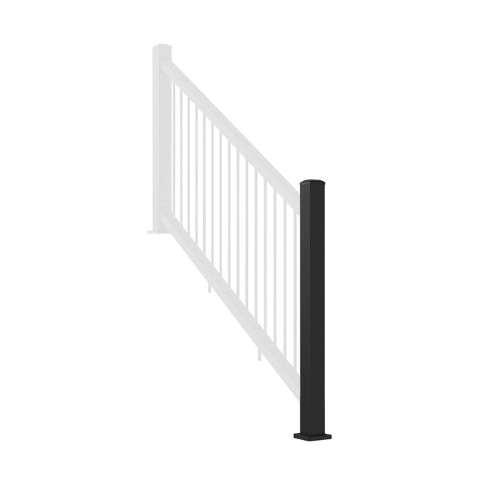 NeoTimber Composite Balustrade Stair Railing Post - Angled - Charcoal Black