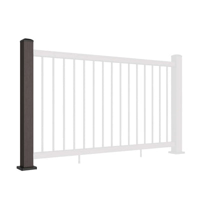 Composite Balustrade Straight Railing Post - Chocolate Brown - Angled