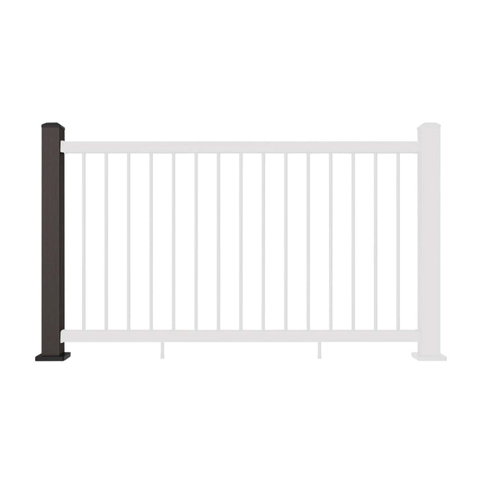 Composite Balustrade Straight Railing Post - Chocolate Brown - Straight On