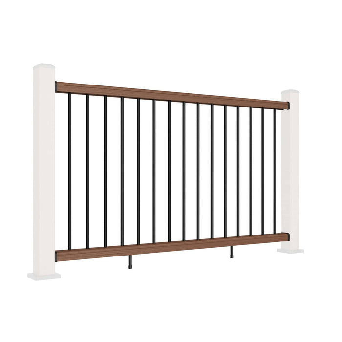 NeoTimber Composite Balustrade Straight Railing - Teak - Angled