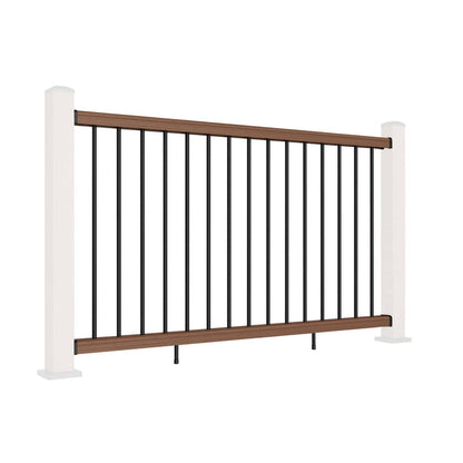 NeoTimber Composite Balustrade Straight Railing - Teak - Angled