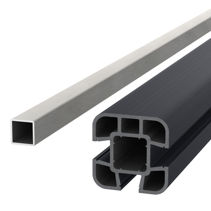 NeoTimber Composite Fence Post Set - Soft Ground - Charcoal - Angled Close-Up