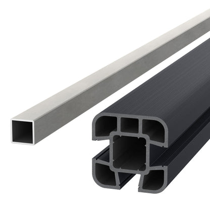 NeoTimber Composite Fence Post Set - Soft Ground - Charcoal - Angled Close-Up
