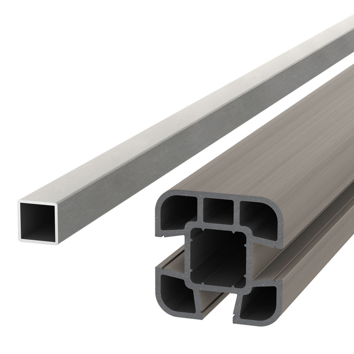 NeoTimber Composite Fence Post Set - Soft Ground - Antique - Angled Close-Up