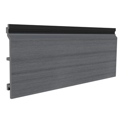 NeoTimber Deluxe Brushed Composite Cladding Boards – Grey –Angled Close Up