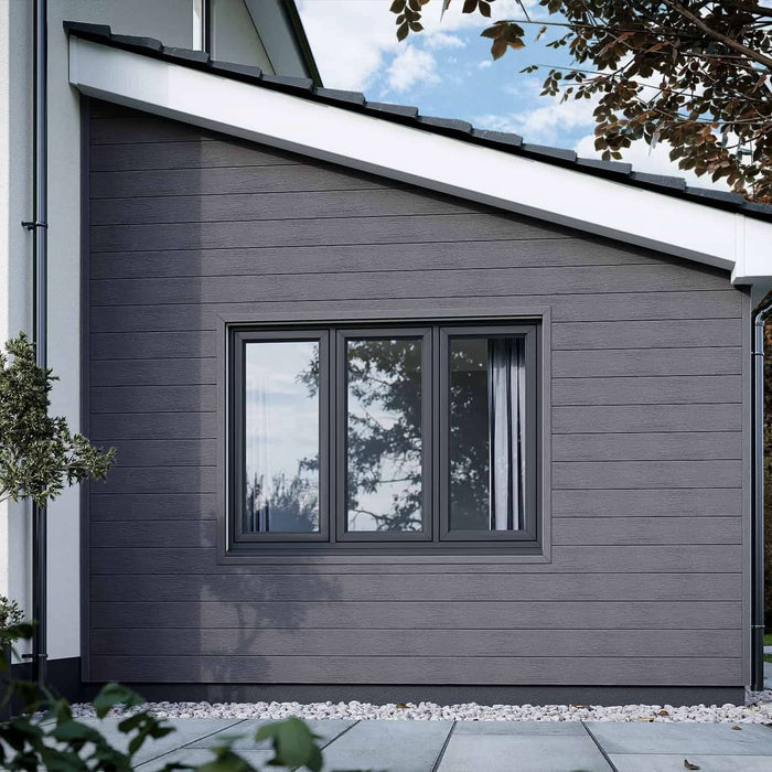NeoTimber Deluxe Brushed Composite Cladding Boards – Grey – Lifestyle Deck View