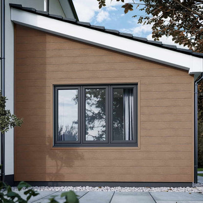 NeoTimber Deluxe Brushed Composite Cladding Boards – Teak – Lifestyle Deck View