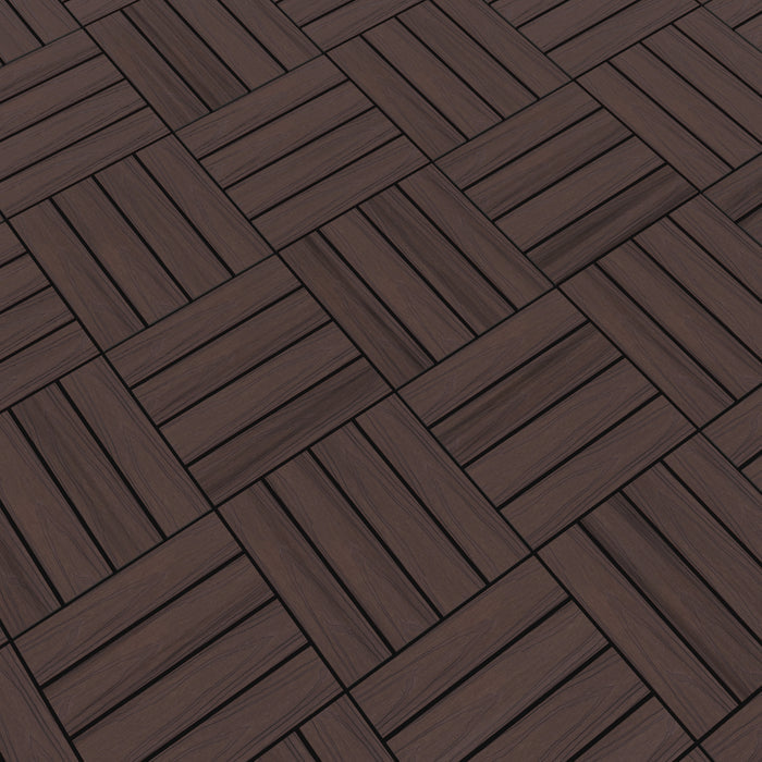 NeoTimber Deluxe Composite Deck Tiles – Chocolate – In Situ