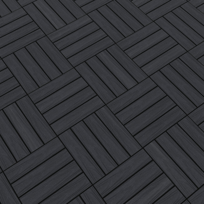 NeoTimber Deluxe Composite Deck Tiles – Charcoal – In Situ