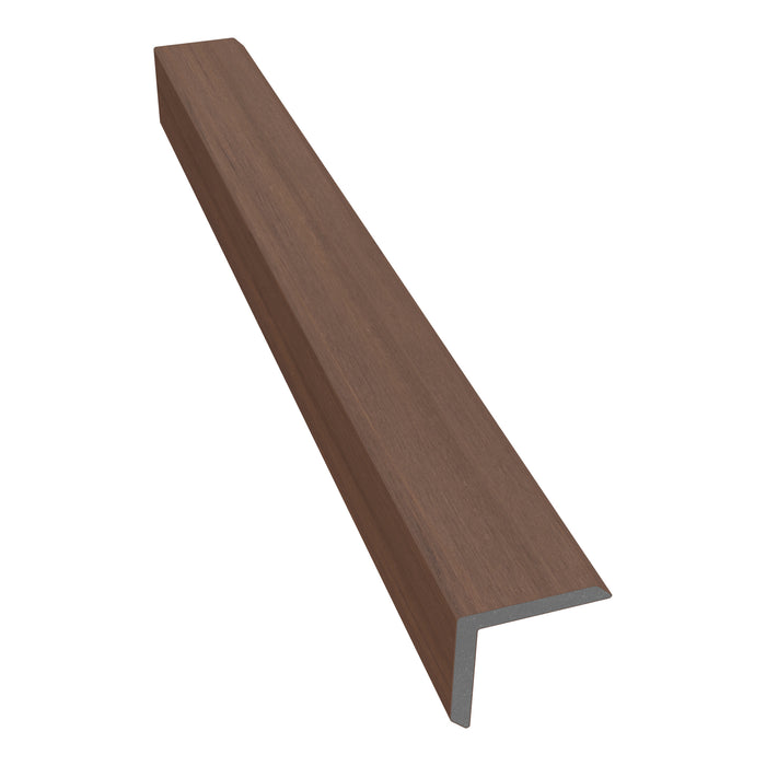 NeoTimber Deluxe Composite Decking Corner Trim – Teak – Angled Close Up
