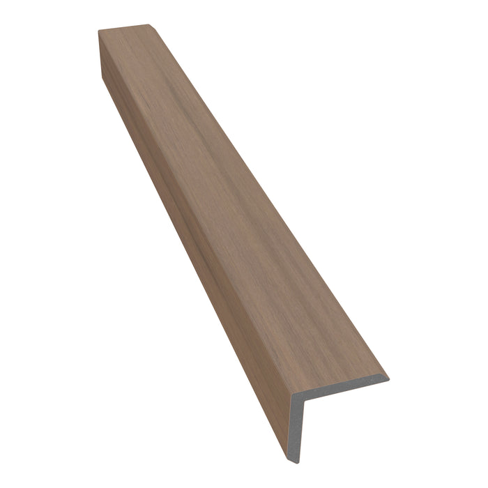 NeoTimber Deluxe Composite Decking Corner Trim – Oak – Angled Close Up