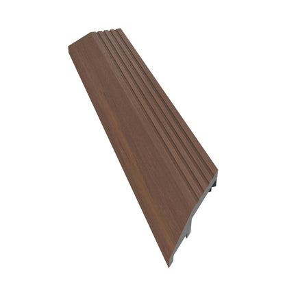 NeoTimber Deluxe Deck Tile Corner Edge Ramps – Teak – Angled Close Up