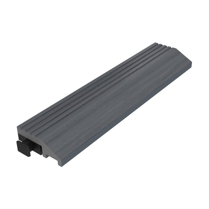 NeoTimber Deluxe Deck Tile Straight Edge Ramps – Grey – Angled Close Up