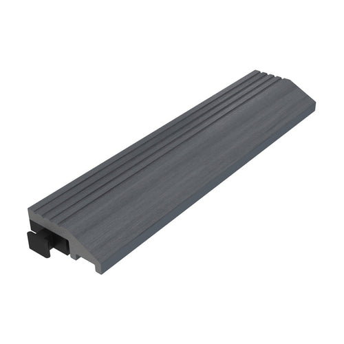 NeoTimber Deluxe Deck Tile Straight Edge Ramps – Grey – Angled Close Up
