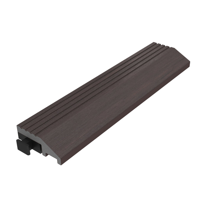 NeoTimber Deluxe Deck Tile Straight Edge Ramps – Chocolate – Angled Close Up