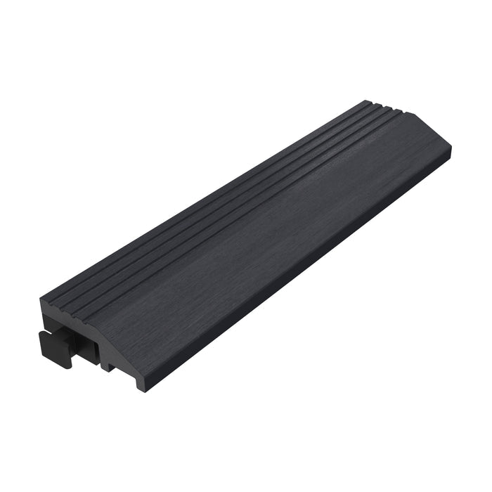 NeoTimber Deluxe Deck Tile Straight Edge Ramps – Charcoal – Angled Close Up