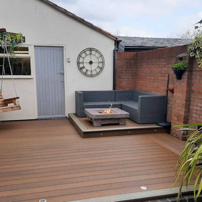 NeoTimber Deluxe Hollow Composite Decking – Teak – Lifestyle Deck View