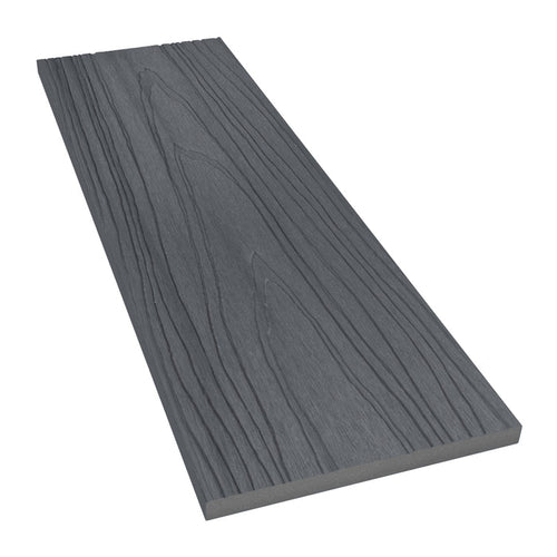 NeoTimber Deluxe & Slatted Composite Cladding Fascia Board – Grey – Angled Close Up