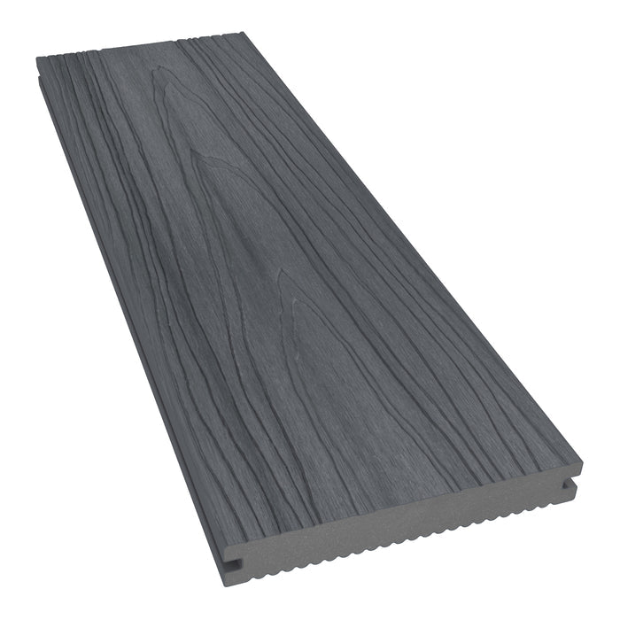 NeoTimber Deluxe Solid Composite Deck Board – Grey – Angled Close-Up