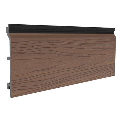 NeoTimber Deluxe Woodgrain Composite Cladding Board – Teak – Angled Close Up