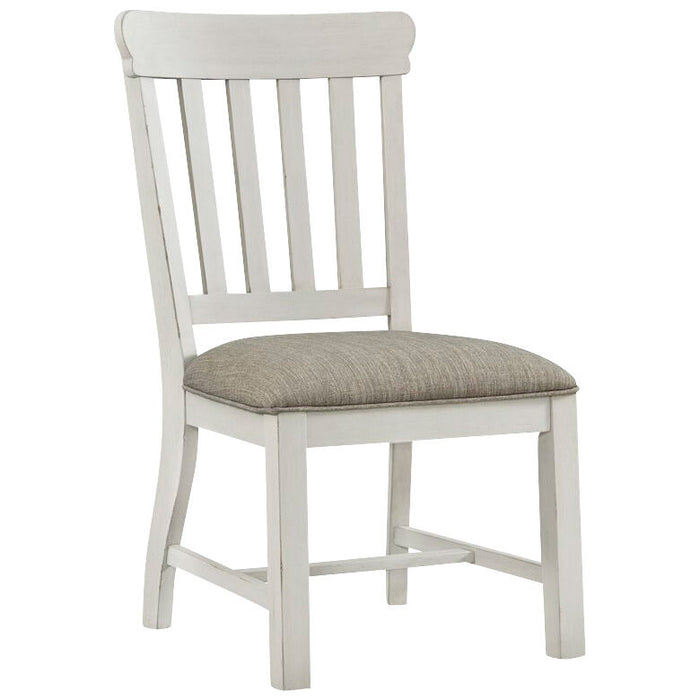Front left view of Drake White Side Chair