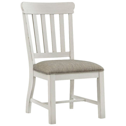 Front left view of Drake White Side Chair