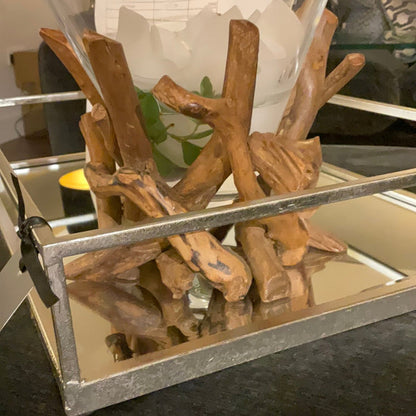 Driftwood holder for vase-Renaissance Design Studio