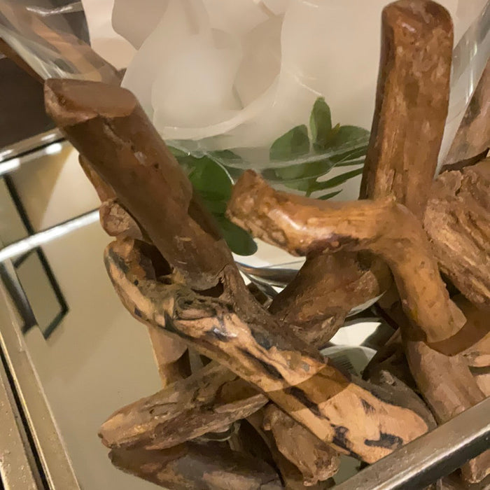 Driftwood holder for vase-Renaissance Design Studio