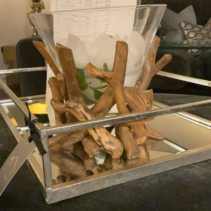 Driftwood holder for vase-Renaissance Design Studio